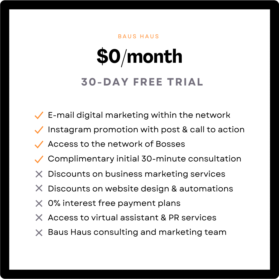 30 day free trial of our network services