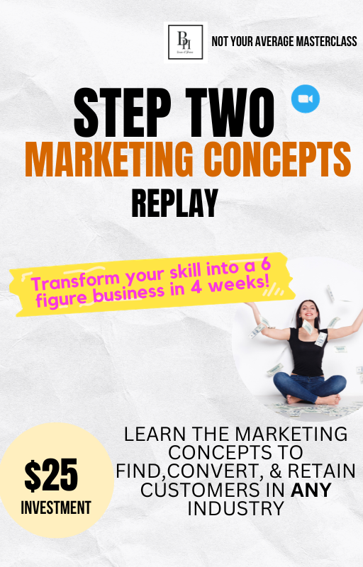 STEP TWO : MARKETING CONCEPTS REPLAY